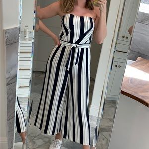 HM striped strapless jumpsuit